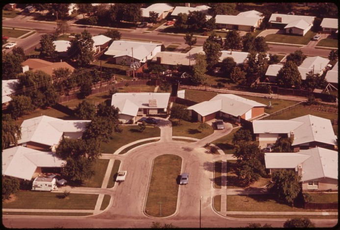 aerial photo of suburban neighborhood